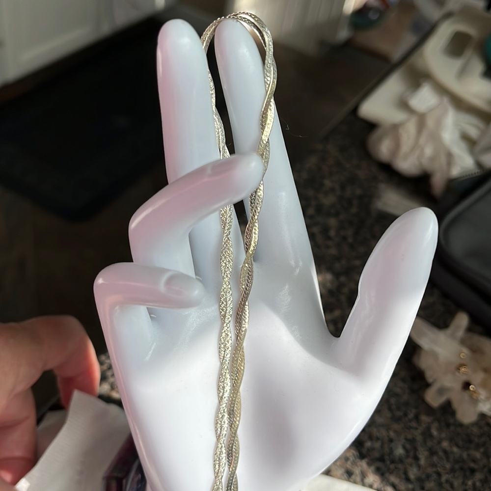 Braided 2 sided sterling chain Italy